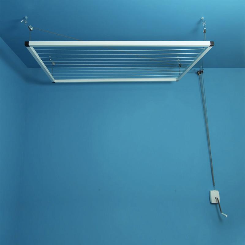 Etendoir à linge plafond avec manivelle